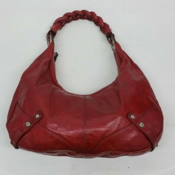 SOLD Francesco Biasia Shoulder Bag Purse Red Leather - Picture 3 of 8